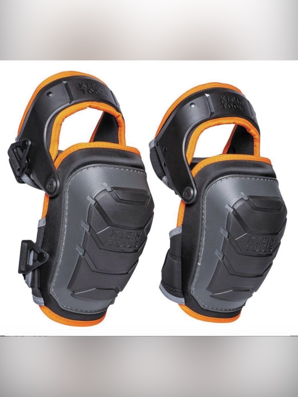 Klein Tools Men's Gray & Orange Heavy-Duty Knee Pads